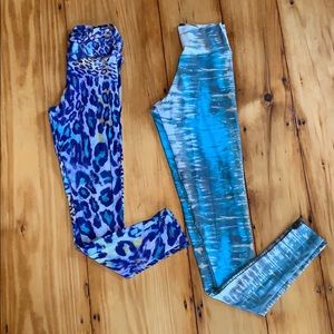 Liquido leggings purple leopard tie dye ocean S